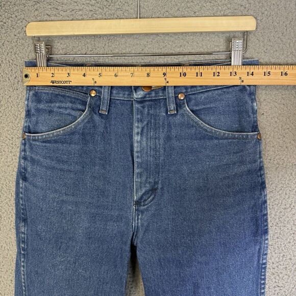 Wrangler 936Den Jeans Mens 29x34 Blue Medium Wash Cowboy Cut Straight Leg - Picture 3 of 9